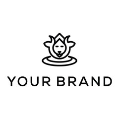 milk goat line icon logo design