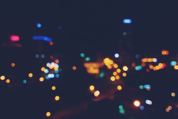 City lights urban bokeh