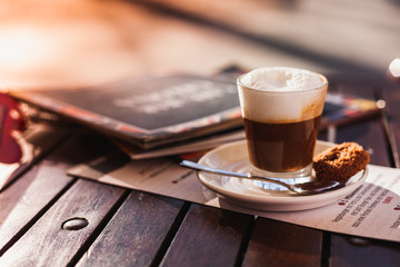 cup of coffee on a table