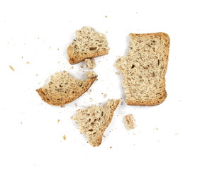 Bake rolls. Mini bread chips isolated on white background.