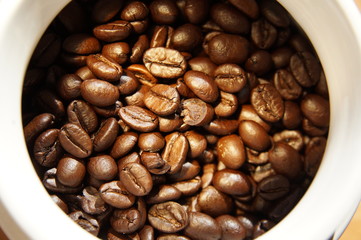 coffee beans as a background to the article