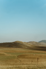 Obraz premium Montenegro mountains in autumn haze in the landscape