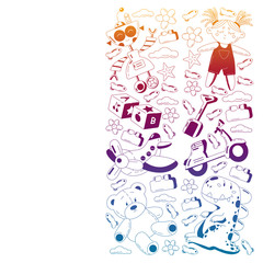 Kindergarten vector pattern with toys. Children play and grow together.