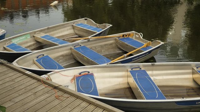 Shot of boats in Uppsala, Sweden
