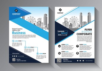 Business abstract vector template. Brochure design, cover modern layout, annual report, poster, flyer in A4 with colorful triangles, geometric shapes for tech, science, market with light background