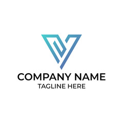 Modern and simple logo design for letter V