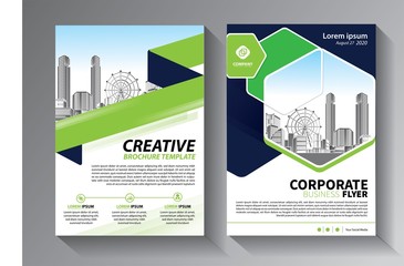 Business abstract vector template. Brochure design, cover modern layout, annual report, poster, flyer in A4 with colorful triangles, geometric shapes for tech, science, market with light background