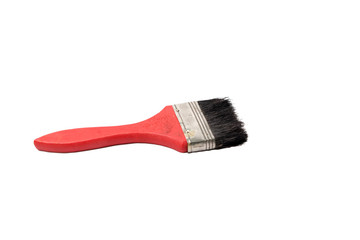  Red wooden paint brush isolate on white background