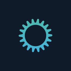 Cog icon, setting symbol. Modern, simple flat vector illustration for web site or mobile app. Stock Vector illustration isolated on blue background.