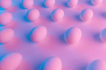 Simple futuristic trendy iridescent eggs background pattern