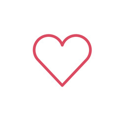 Favorites, heart icon solated minimal linear icon. Valentines day. Line vector icons for websites and mobile minimalistic flat design.
