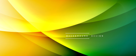 Wave liquid style lines with shadows and light on gradient background. Trendy simple fluid color gradient abstract background with dynamic straight shadow line effect