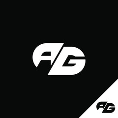 AG logo design, Letter AG Initial logo on round shape. Logo for game, community or business.