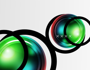 Abstract background - glossy glass bubbles, abstract sphere shapes. Vector Illustration For Wallpaper, Banner, Background, Card, Book Illustration, landing page