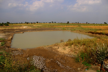 Farm pits that collect rain water.