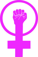 Obraz premium Vector symbol of feminism. A feminist Symbol isolated on a white background. Vector illustration 