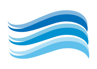 Water Wave Icon. Surf Logo. Vector Isolated On White Background. Hand Drawn Water Wave Icon. For Water Logo, Sign, Symbol, Surfing Icon, Sea And Ocean Logo. Abstract Ocean Waves Vector