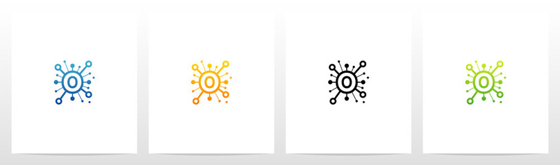  Network Symbol On Letter Logo Design O