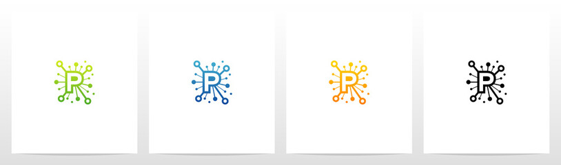  Network Symbol On Letter Logo Design P