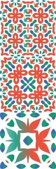 Fototapeta premium National ornaments in multi colored ceramic tiles.