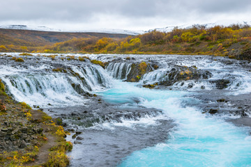 Beautiful view of Bruarfoss waterfall - Iceland
