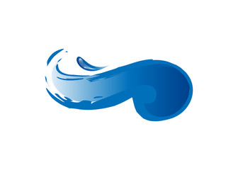 Water Wave Icon. Surf Logo. Vector Isolated On White Background. Hand Drawn Water Wave Icon. For Water Logo, Sign, Symbol, Surfing Icon, Sea And Ocean Logo. Abstract Ocean Waves Vector