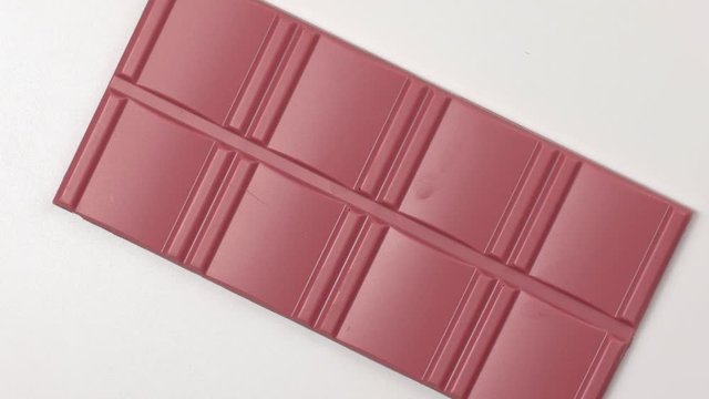 Ruby Chocolate Bar made from ruby cocoa bean. New dimension of chocolate sweets.