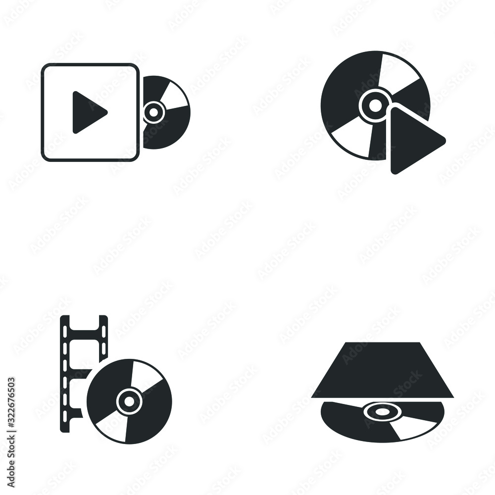 Poster cd or dvd icon template color editable. cd or dvd symbol vector sign isolated on white background il