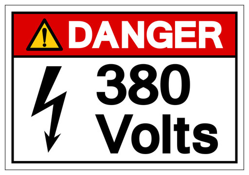 Danger 380 Volts Symbol Sign, Vector Illustration, Isolate On White Background Label .EPS10