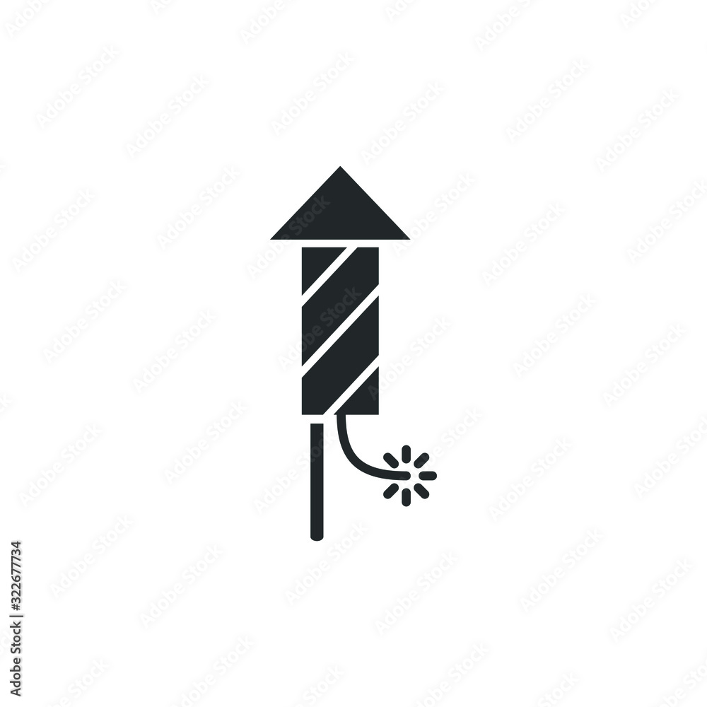 Leinwandbilder fireworks rocket icon template color editable. fireworks rocket vector sign isolated on white backgr