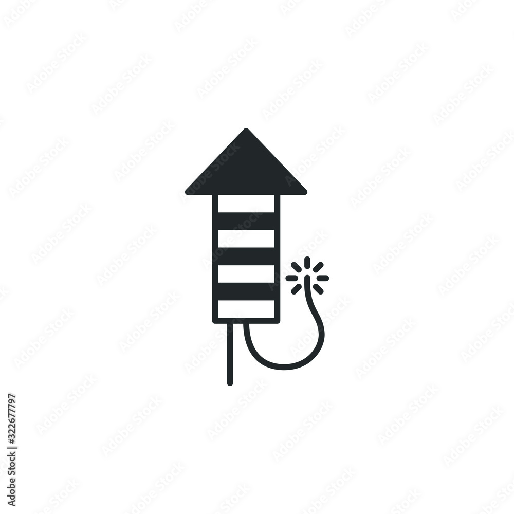 Leinwandbilder fireworks rocket icon template color editable. fireworks rocket vector sign isolated on white backgr