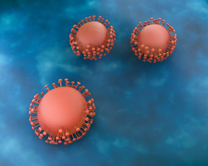 COVID-19 Wuhan Coronavirus 2019-nCov, 3D rendering