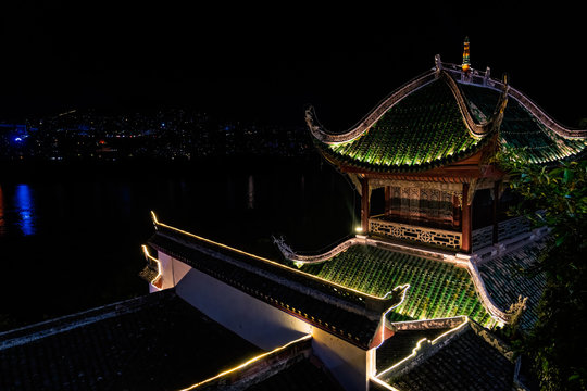 Zhang Fei Temple At Night