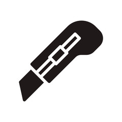 Cutter knife, stationery knife icon in trendy flat style design. Vector graphic illustration. Cutter icon for website design, logo, and ui. EPS 10.