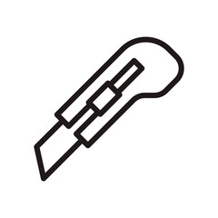 Cutter knife, stationery knife icon in trendy outline style design. Vector graphic illustration. Cutter icon for website design, logo, and ui. Editable vector stroke. EPS 10.