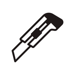 Cutter knife, stationery knife icon in trendy outline style design. Vector graphic illustration. Cutter icon for website design, logo, and ui. Editable vector stroke. EPS 10.
