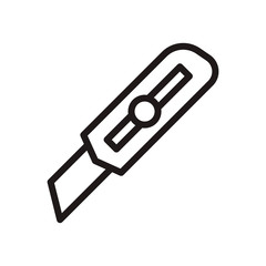 Cutter knife, stationery knife icon in trendy outline style design. Vector graphic illustration. Cutter icon for website design, logo, and ui. Editable vector stroke. EPS 10.