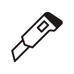 Cutter knife, stationery knife icon in trendy outline style design. Vector graphic illustration. Cutter icon for website design, logo, and ui. Editable vector stroke. EPS 10.