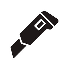 Cutter knife, stationery knife icon in trendy flat style design. Vector graphic illustration. Cutter icon for website design, logo, and ui. EPS 10.