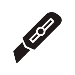Cutter knife, stationery knife icon in trendy flat style design. Vector graphic illustration. Cutter icon for website design, logo, and ui. EPS 10.