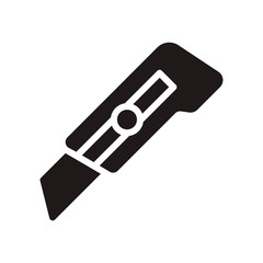 Cutter knife, stationery knife icon in trendy flat style design. Vector graphic illustration. Cutter icon for website design, logo, and ui. EPS 10.