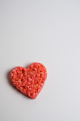 Heart-shaped marshmallow treat