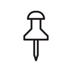 Push pin icon in trendy outline style design. Vector graphic illustration. Push pin icon for website design, logo, and ui. Editable vector stroke. Pixel perfect. EPS 10.