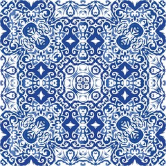 Ethnic ceramic tile in portuguese azulejo.