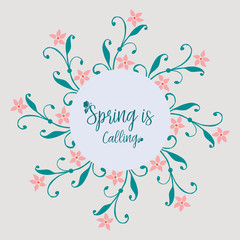 Obraz premium Elegant pattern of leaf and flower frame, for spring calling greeting card wallpaper design. Vector