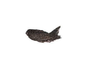photo of a smear of gray paint on a white background