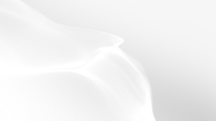 Fototapeta na wymiar Dot white gray wave light technology texture background. Abstract big data digital concept. 3d rendering.