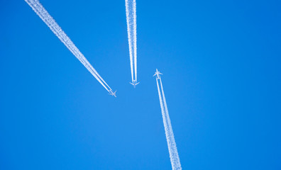 Planes in the sky-inversion trail