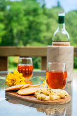 Wine and cheese plate