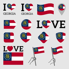 Flag of Georgia. Set of vector Flags